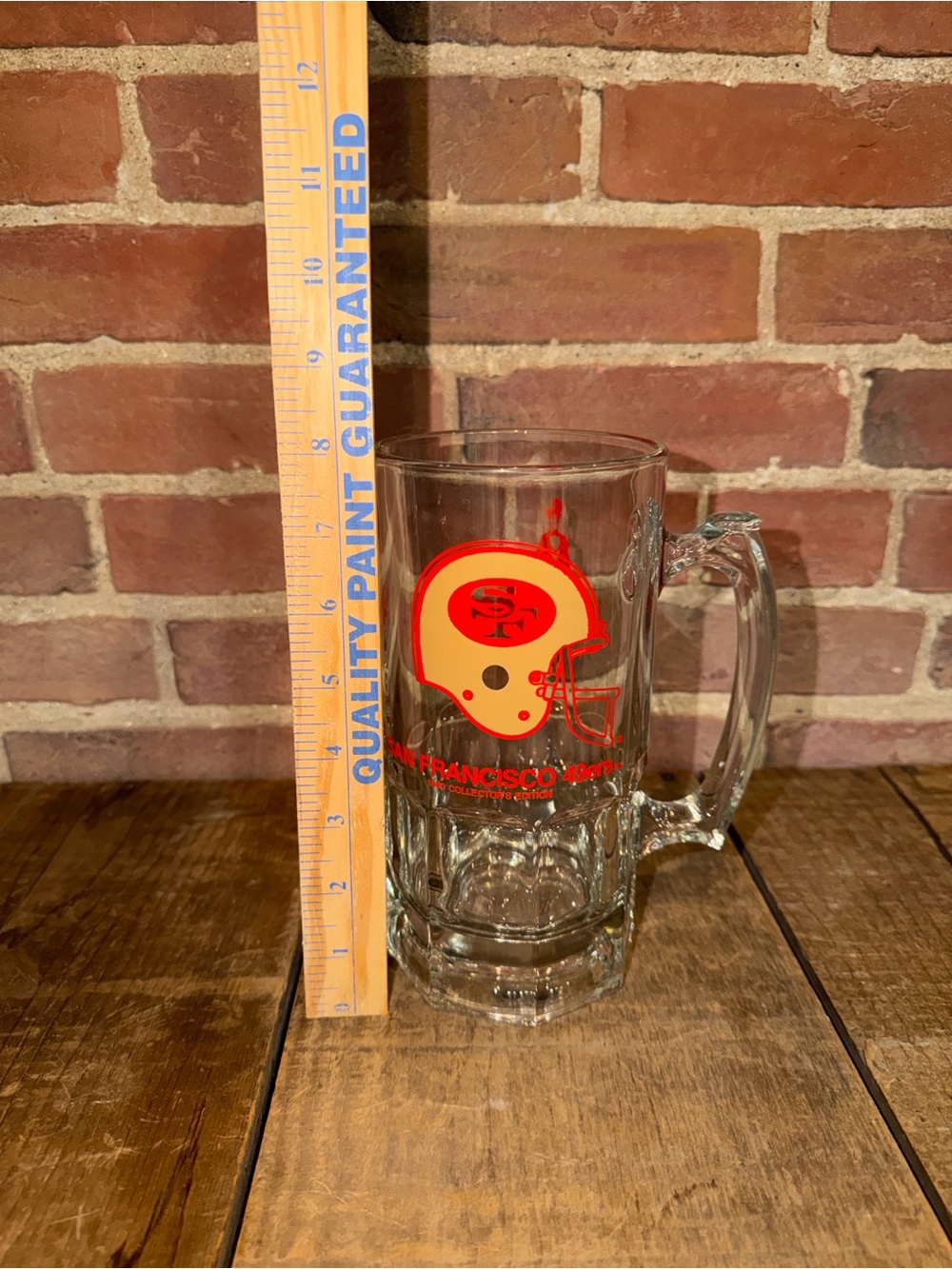 San Francisco 49ers Slim Jim 1990 Collector Edition 32oz Glass Handle Mug Stein